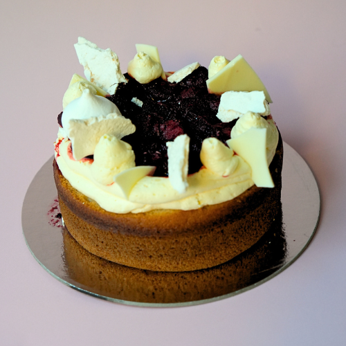 Roasted Strawberry, White Choc and Coconut Cake