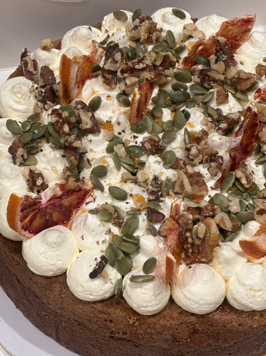 Carrot, Maple & White Chocolate Cake