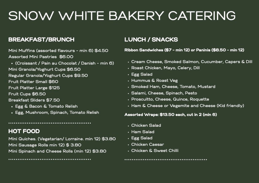 Catering Menu