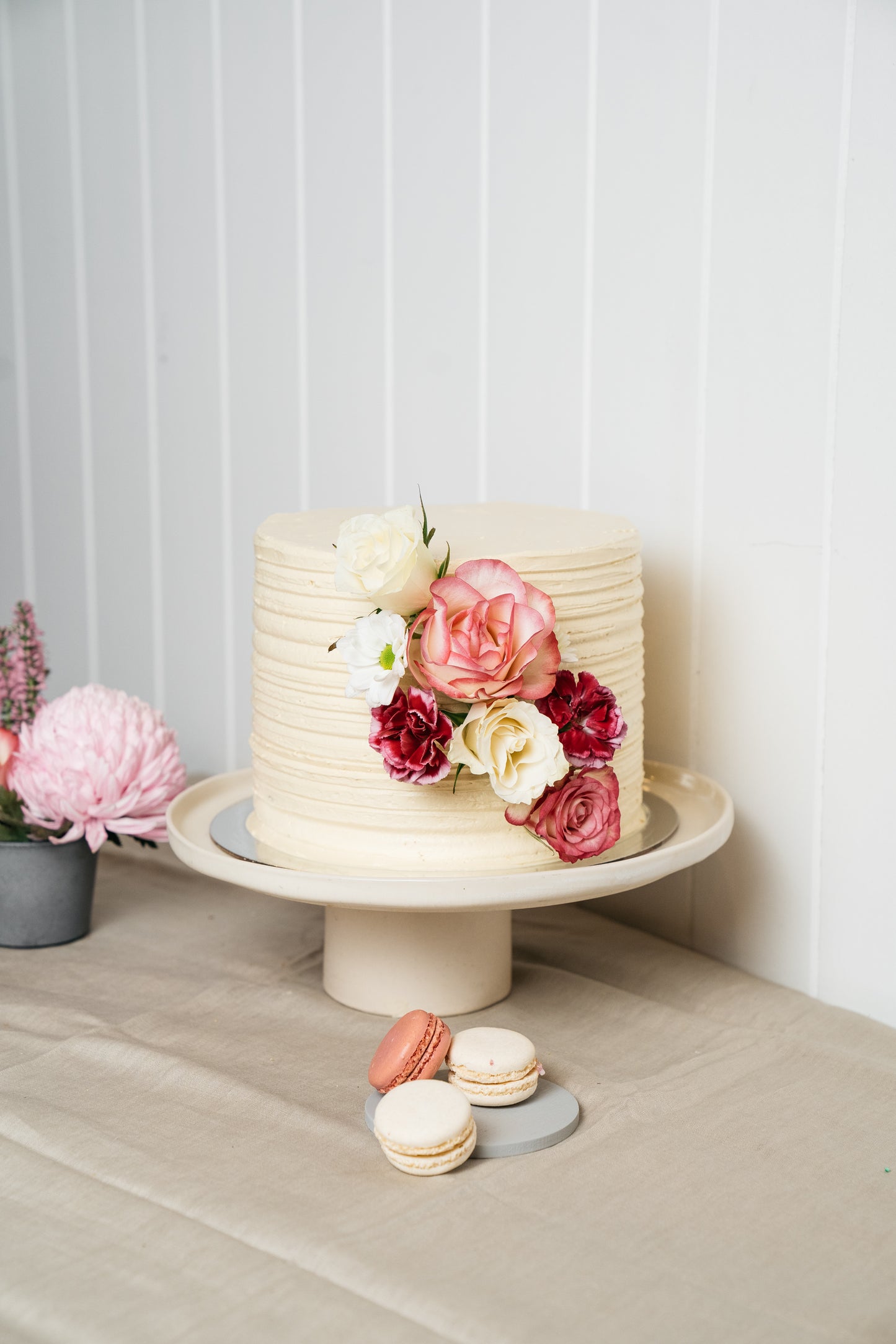 Textured Buttercream with Cascading Flowers