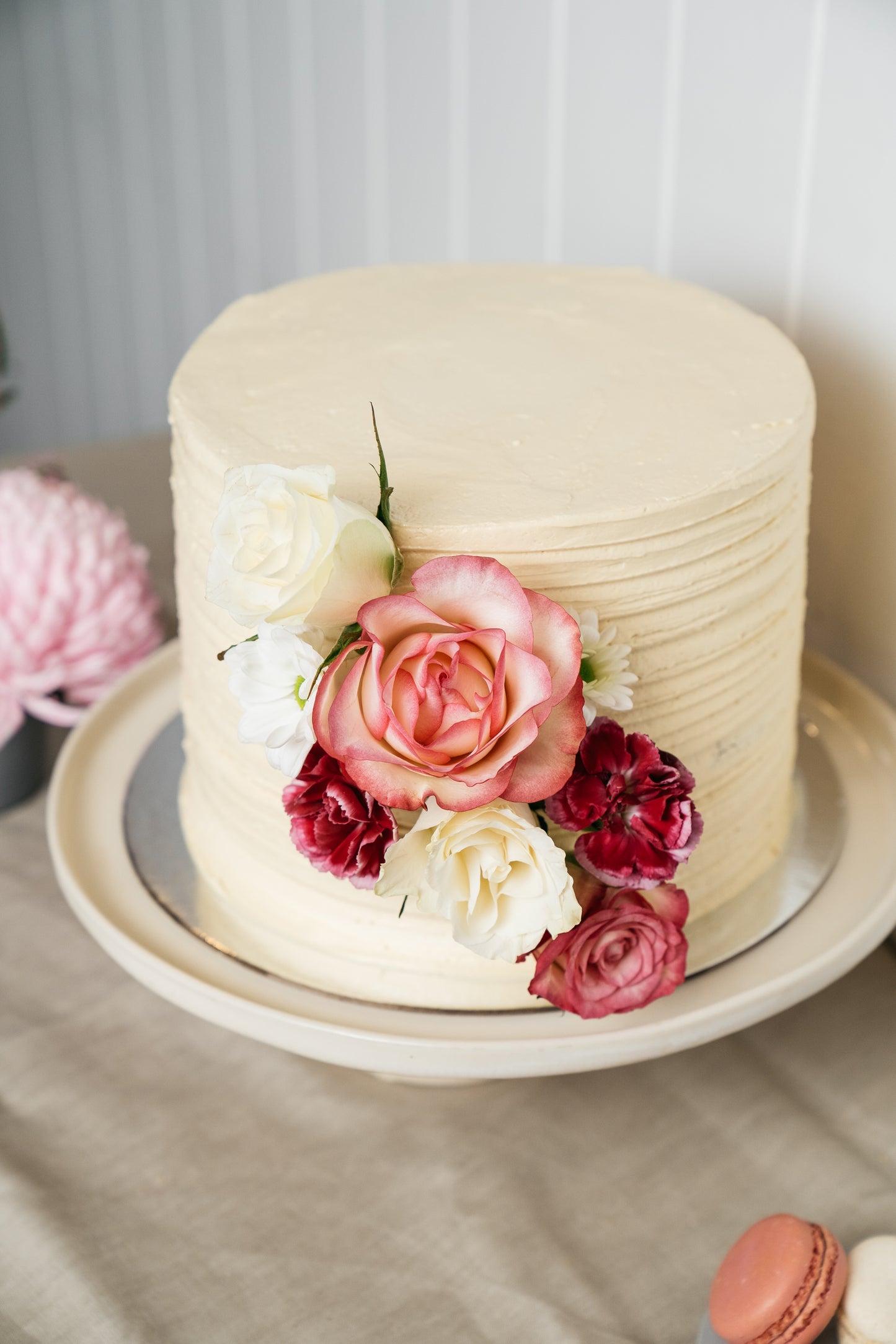 Textured Buttercream with Cascading Flowers